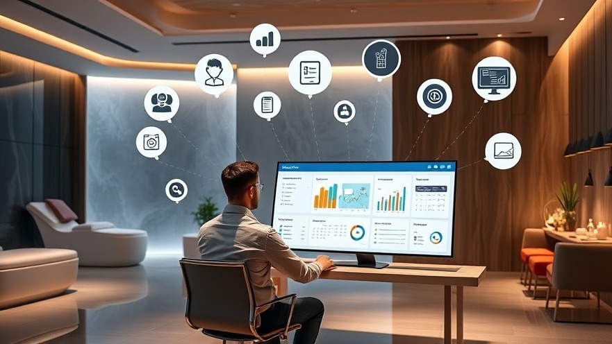 modern spa environment where the benefits of Customer Relationship Management (CRM) systems are being highlighted.