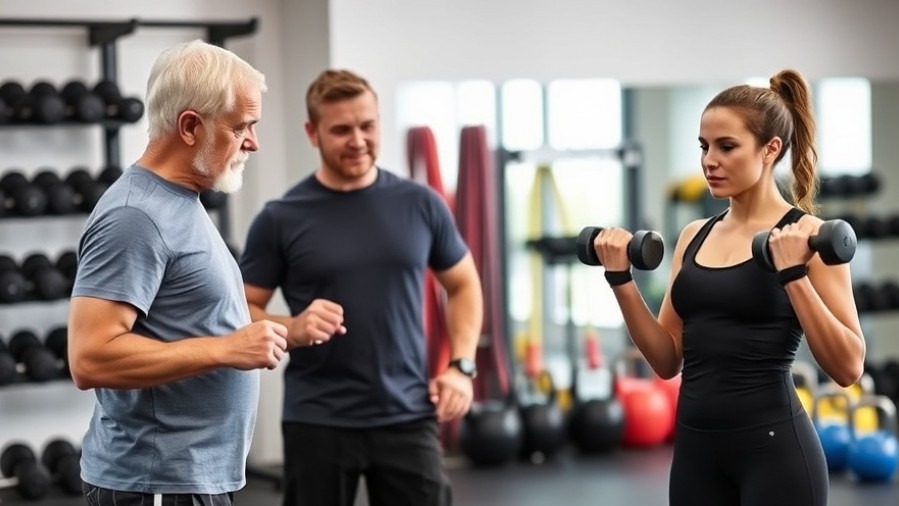Trainer teaches proper weightlifting form to promote evidence-based health strategies in Sacramento.
