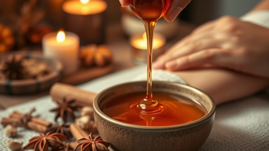 Warm honey and chai spices for a seasonal spa treatment, enhancing autumn wellness rituals.