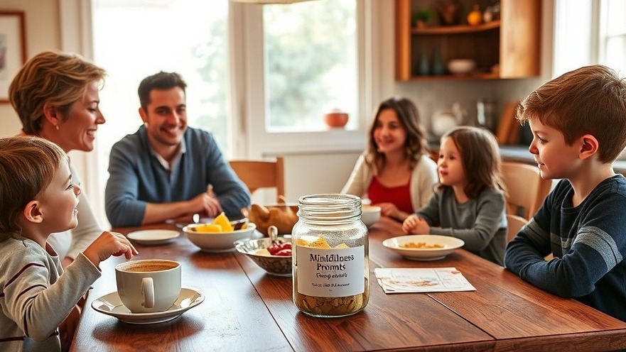 A family practicing mindfulness for kids in a cozy Sacramento kitchen.