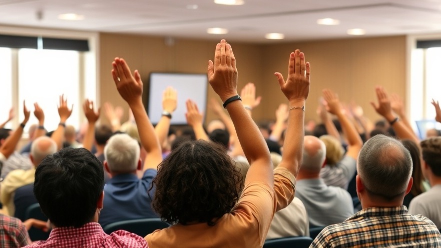 Community town hall on fluoride debate highlighting public health concerns.