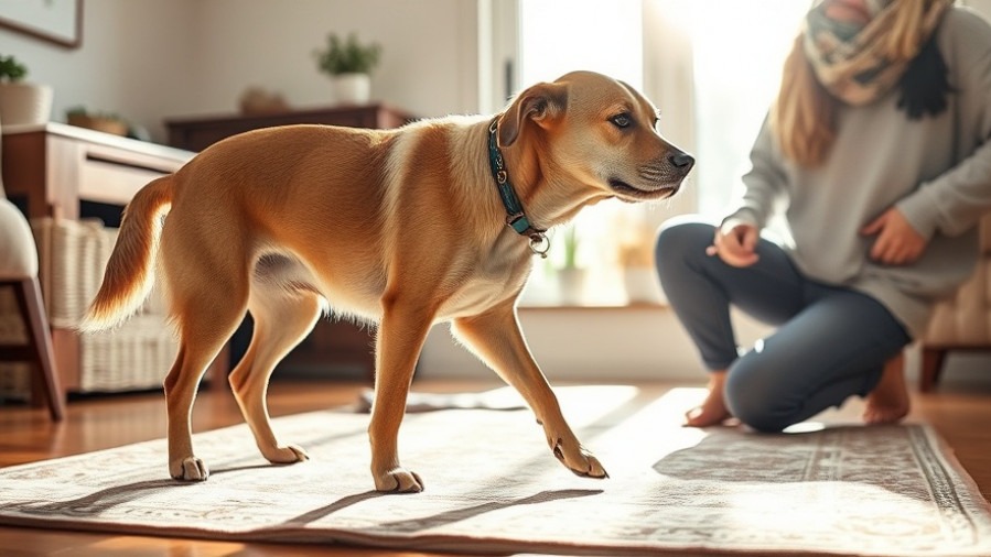 Senior dog showing symptoms in pets, receiving caring veterinary care from its owner.