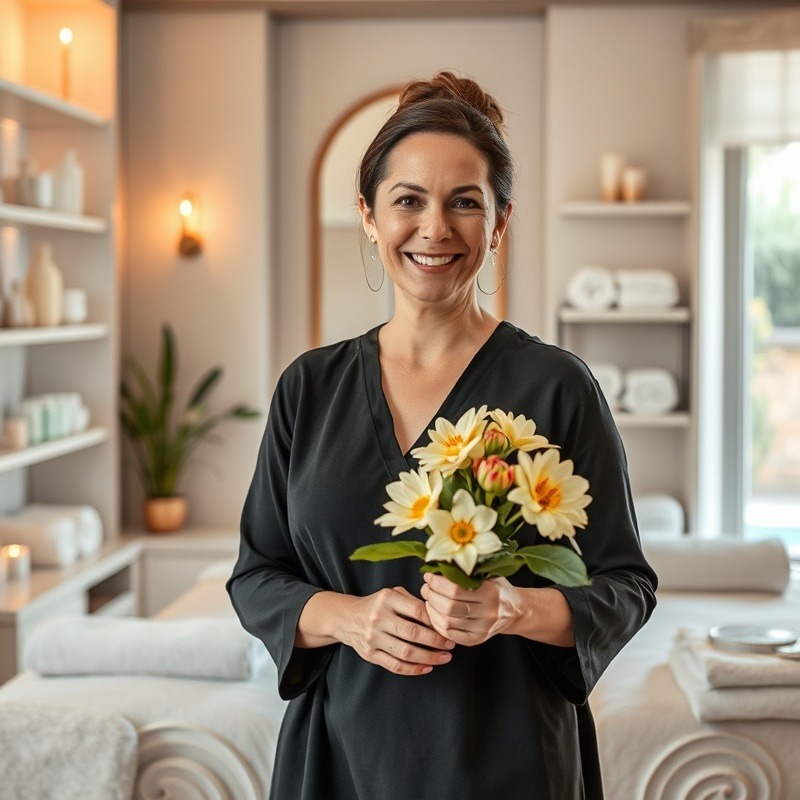The image of a spa owner finding a rekindled passion for their business likely depicts a serene and inviting spa environment.