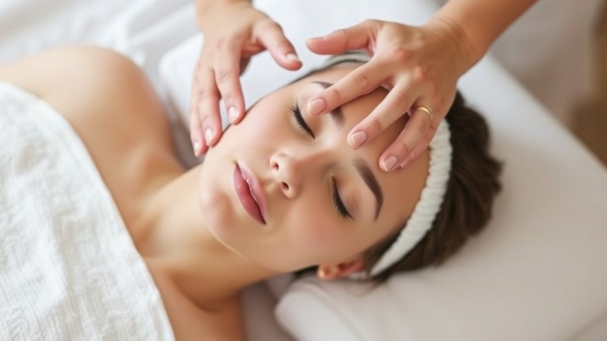 Serene woman enjoying a calming head massage, showcasing relaxation and healing therapy.