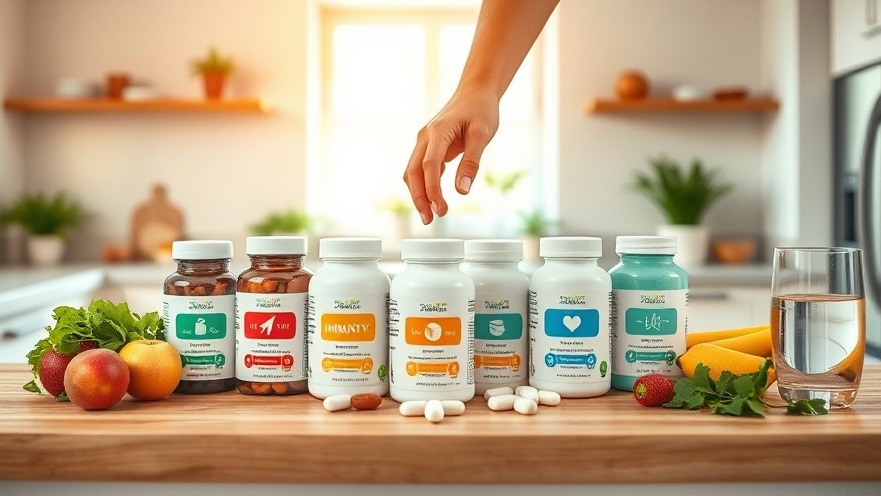 Omega-3 fatty acids and vitamins displayed on a wooden table for optimal health.