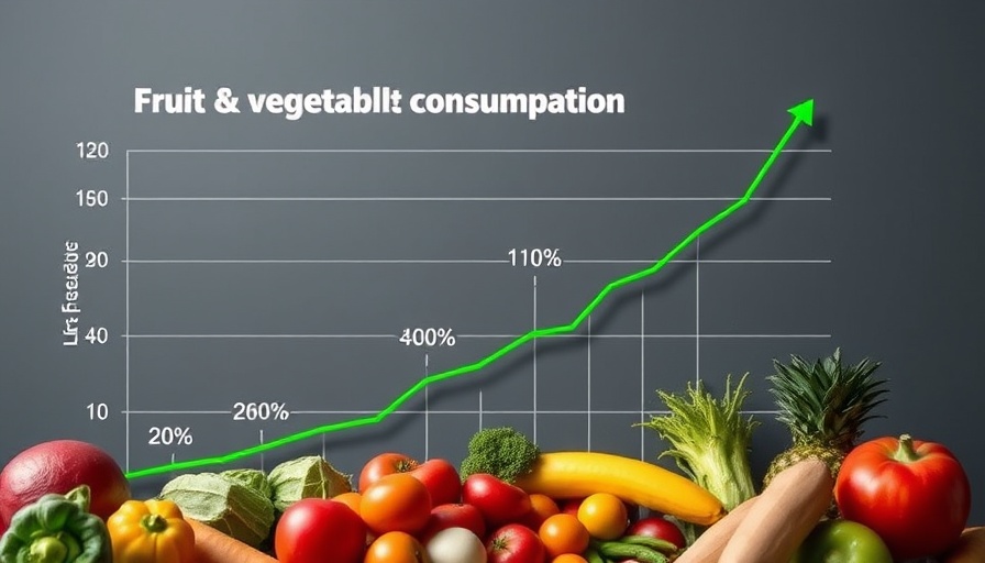 Graph of fruit and vegetable consumption boosting mood, showing positive trend.