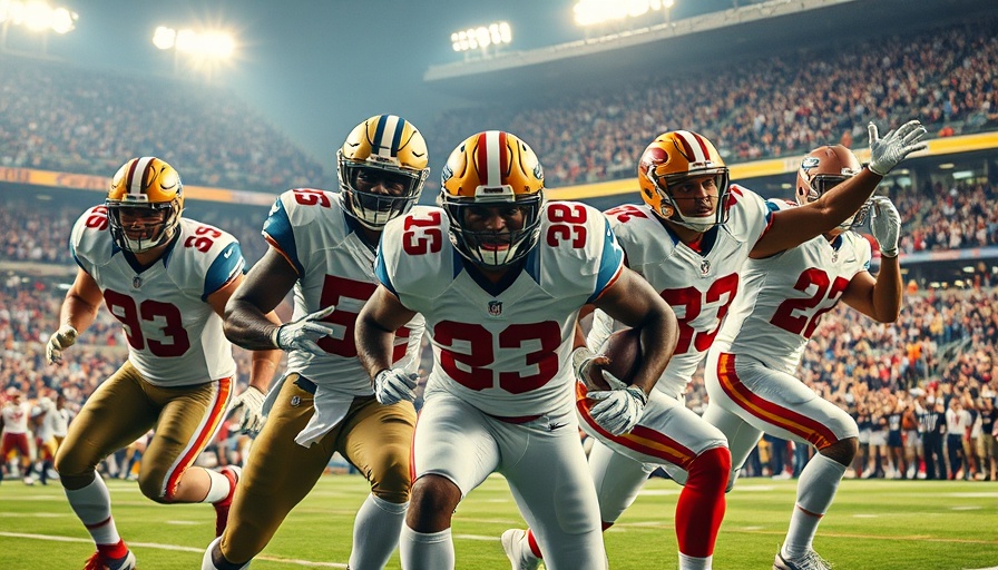 2025 NFL Draft live football action with players in team uniforms.
