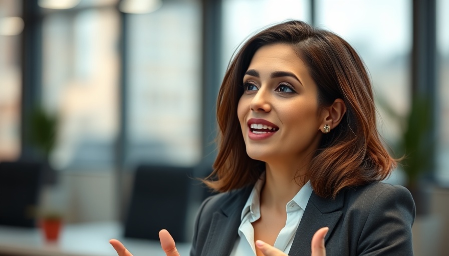 Professional woman discussing LinkedIn Ads for lead generation in office.