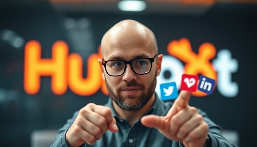 Affiliate email funnel representation with social media icons and HubSpot.