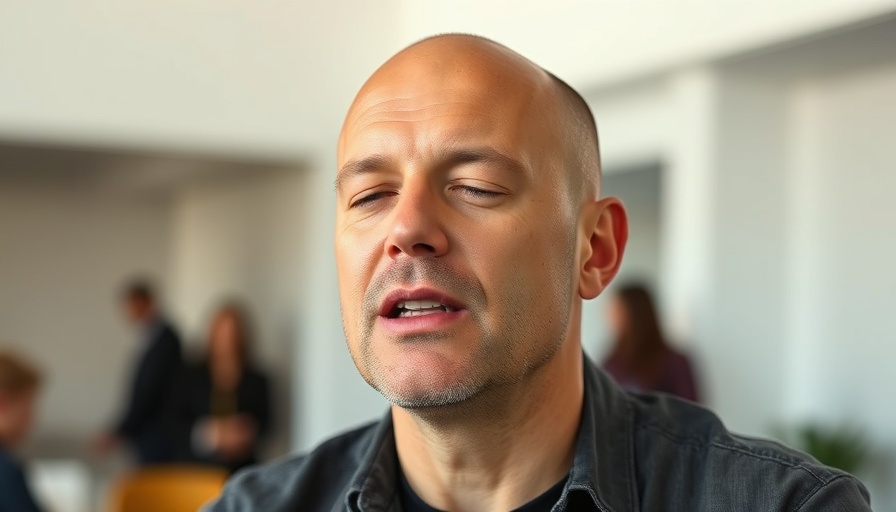 Bald man speaking on affiliate list building in a relaxed setting