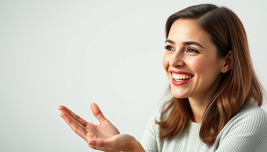 Smiling woman discussing TikTok lead ads concept with icons.
