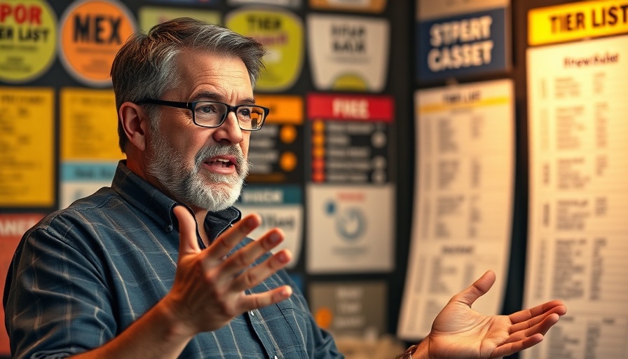 Engaged man explaining online business tier list for beginners.