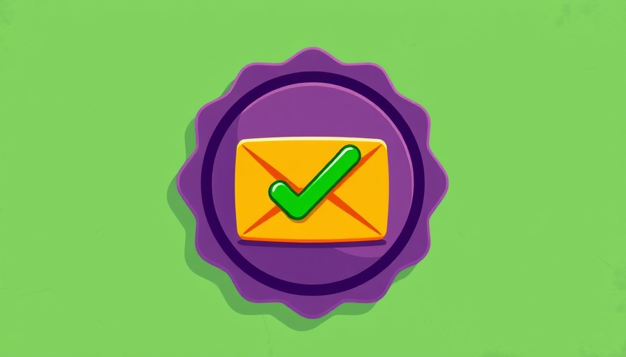 Illustration of DMARC security badge with email icon and check mark
