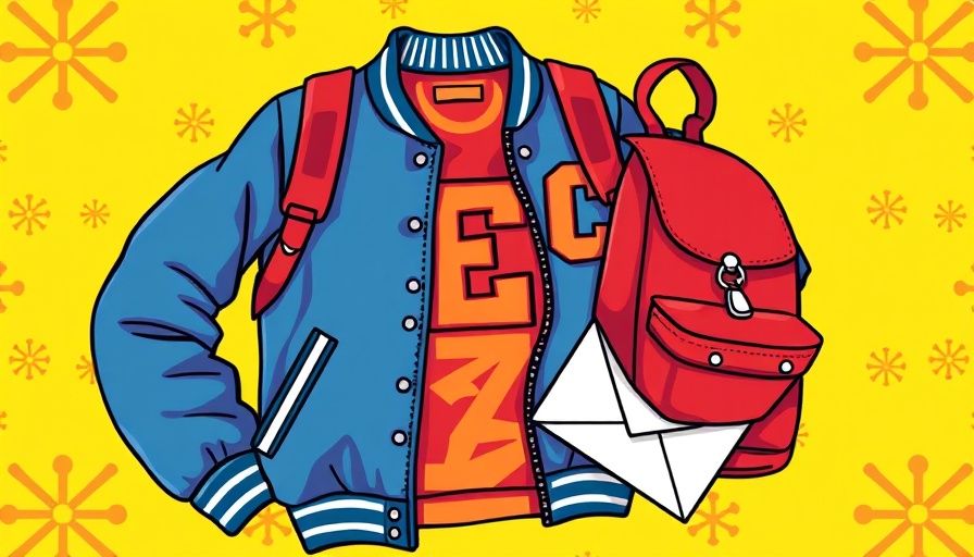 Email marketing strategy concept with varsity jacket and envelopes.