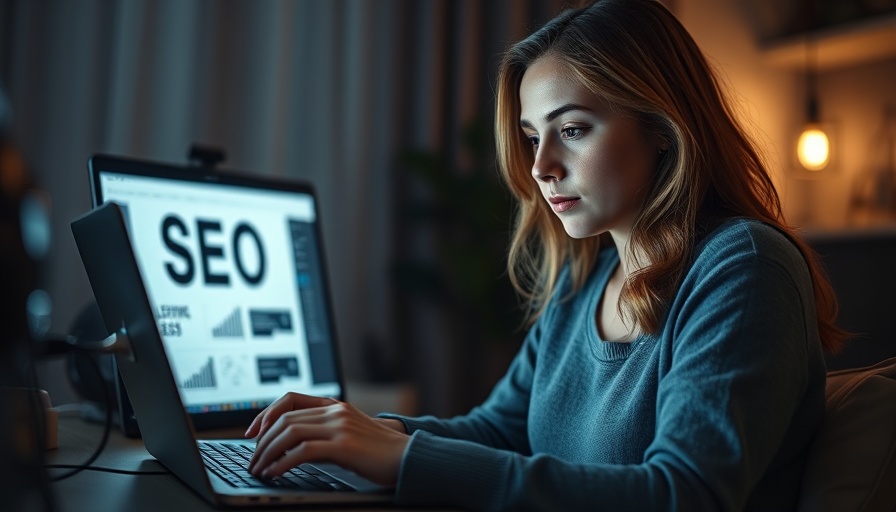 Young woman using laptop to learn SEO strategies for organic course signups.