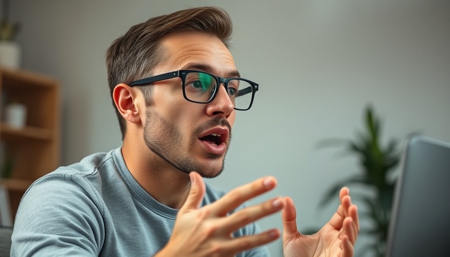 Young man discussing an email marketing strategy in a home office.