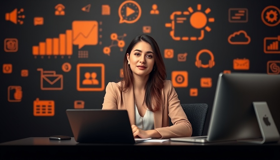 Young woman presenting 2025 marketing trends with email marketing strategy focus.
