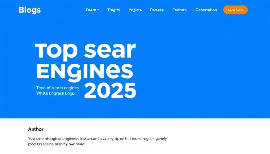 Blog header for top search engines 2025 article with author photo.