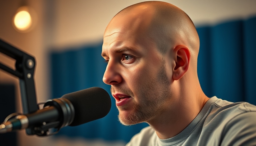Bald man in podcast studio discussing website traffic generation.