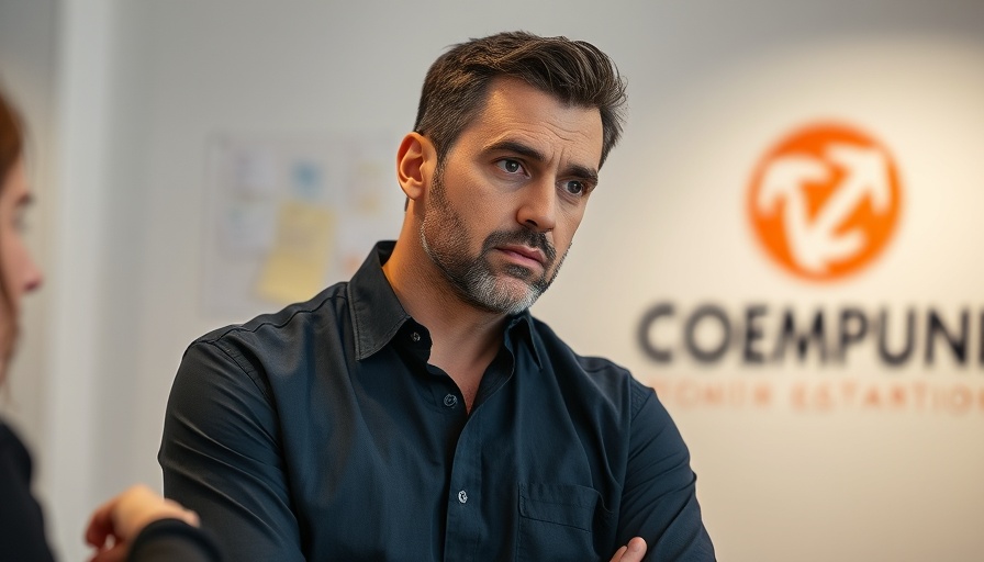 Man contemplating website traffic generation strategies in an office.