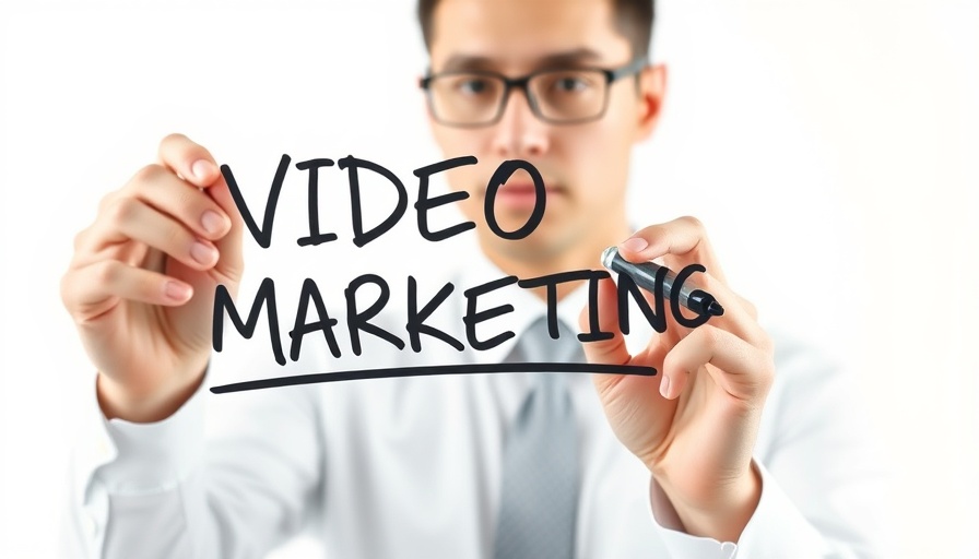 Business person writing video marketing text, emphasizing automated video personalization.