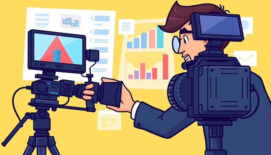 Detailed illustration of maximizing ROI through video production with a businessman and camera.
