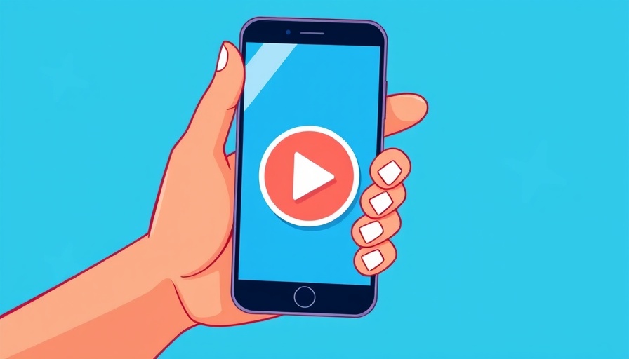 Illustration of a smartphone with a video play icon for mobile viewing