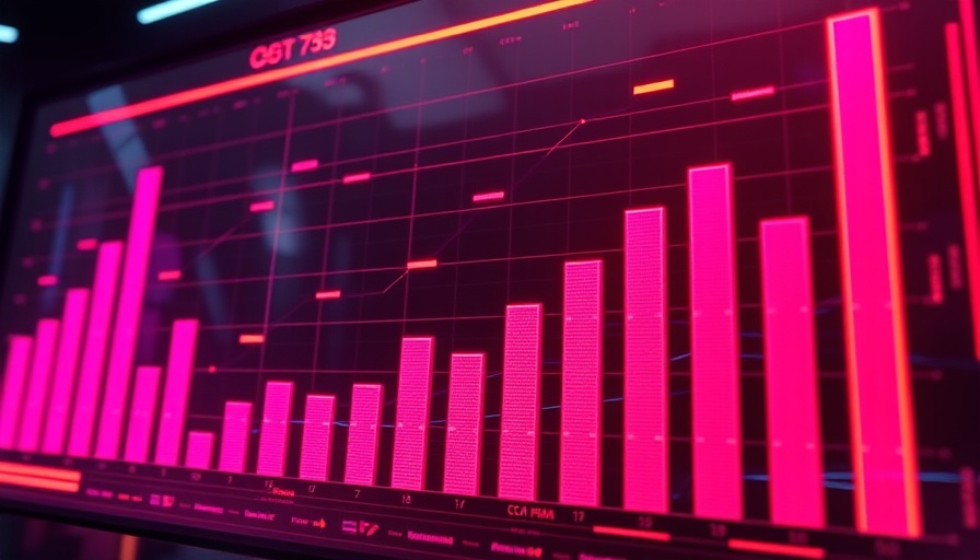Vibrant neon bar chart illustrating 2025 video marketing trends.