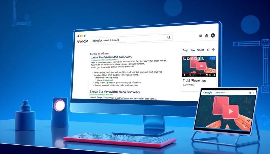 Illustration of video schema markup featuring search engine results.