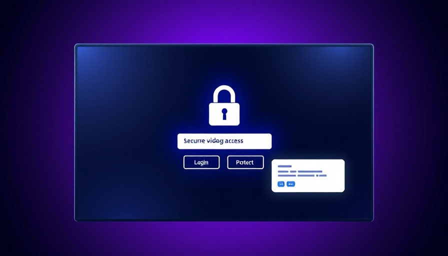 Secure video content marketing interface with login protection.