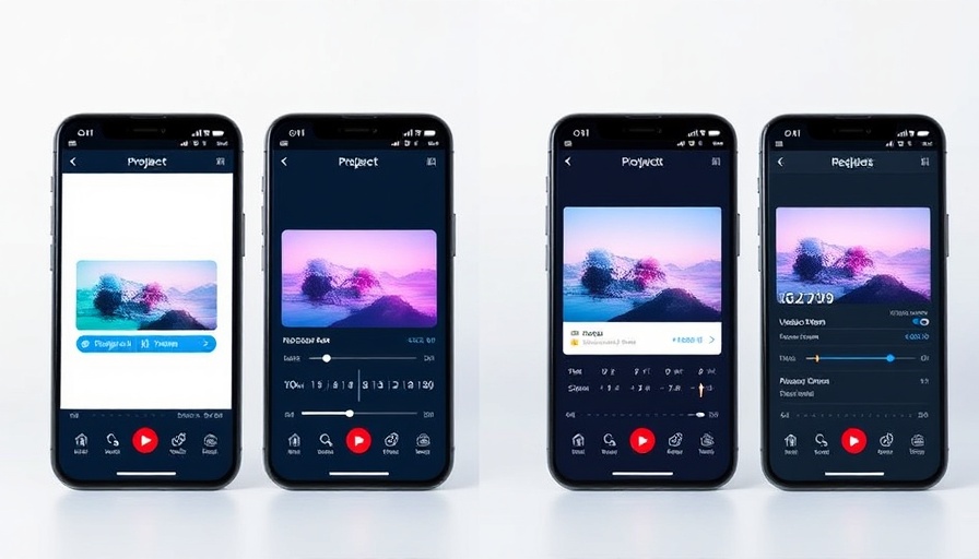 Video editing app on smartphones, showing reverse your video feature stages.