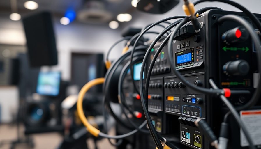 Advanced video production automation equipment with cables.