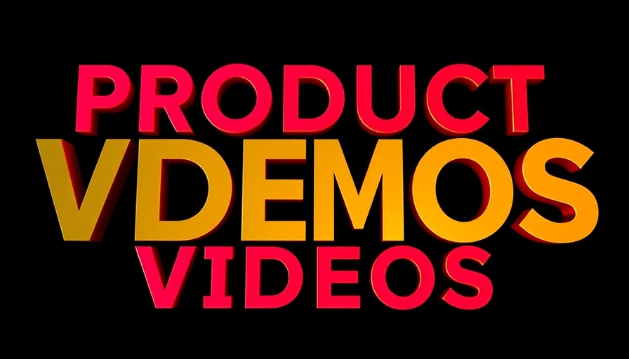 Bold text on dark background promoting product demo videos