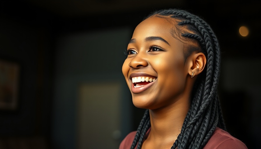 Cheerful young woman discussing TikTok SEO in a warm indoor setting.