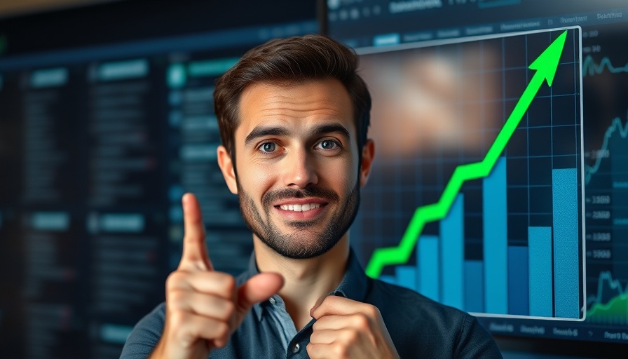 Man presenting Facebook Retargeting Ads growth concept with graph.