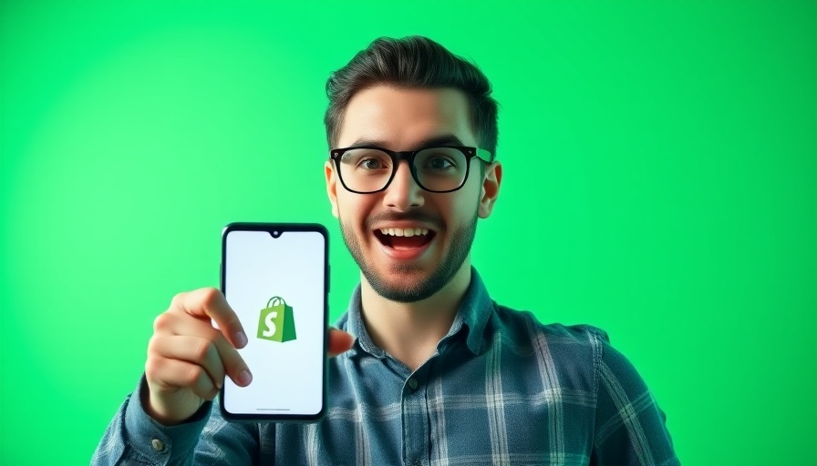 Digital marketing ads concept: man with phone, growth graph in green.