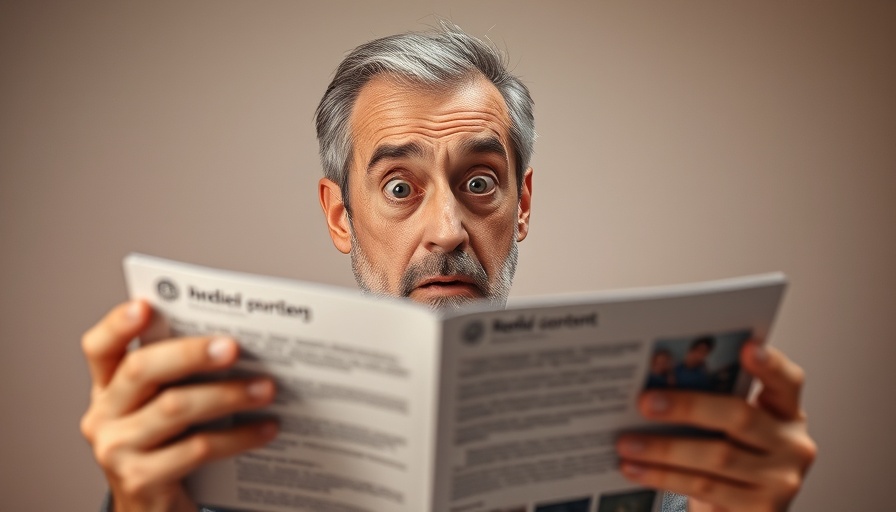 Concerned man reading about digital marketing myths.