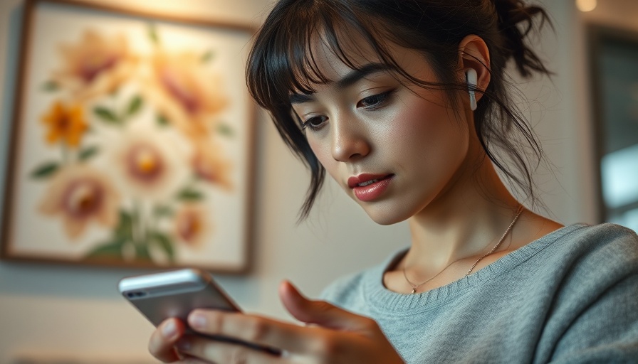 Young woman checks phone, illustrating Instagram caption ideas.