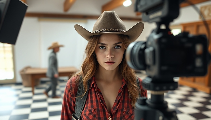 Filming Western-themed strategy scene for event content marketing.
