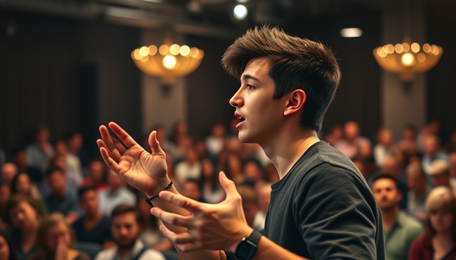 Dynamic speaker at social media marketing conference