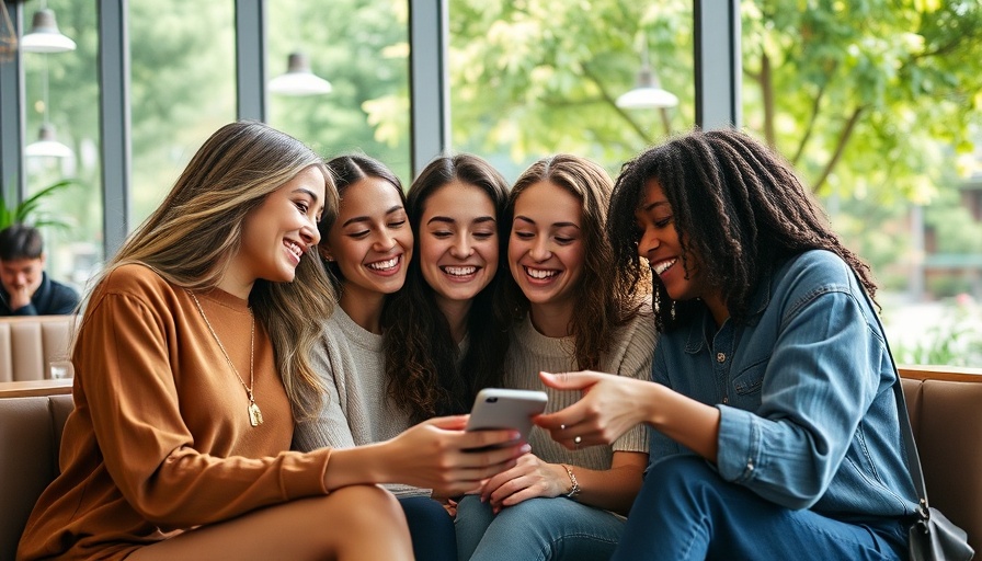 Young women boosting social media engagement on a phone.