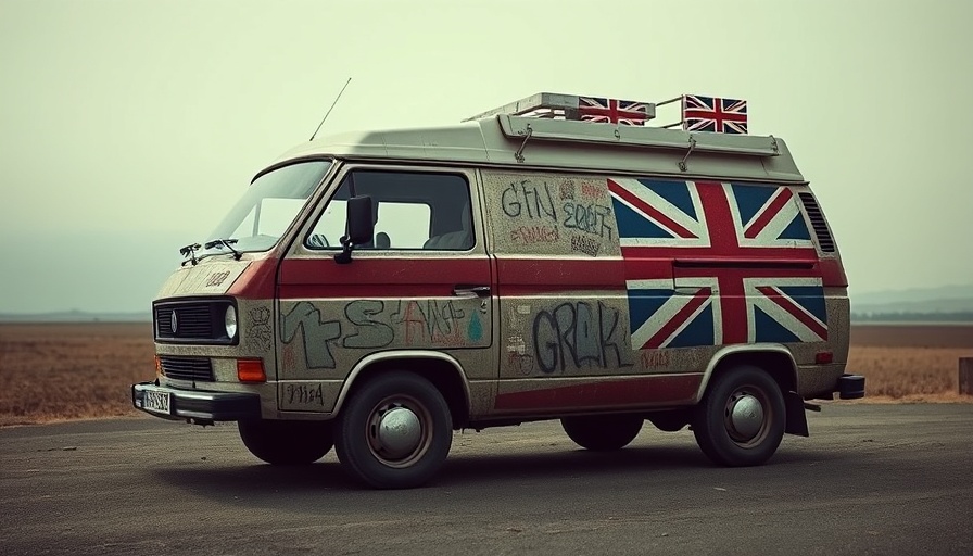 Social media strategy van art with UK flag and graffiti