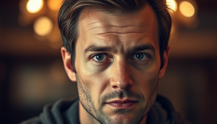 Man contemplating in close-up shot related to social media marketing strategies.