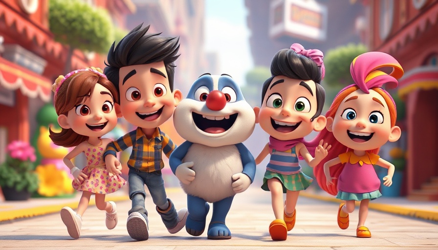 Disruptive Storytelling in Marketing: animated characters exploring a colorful virtual world.