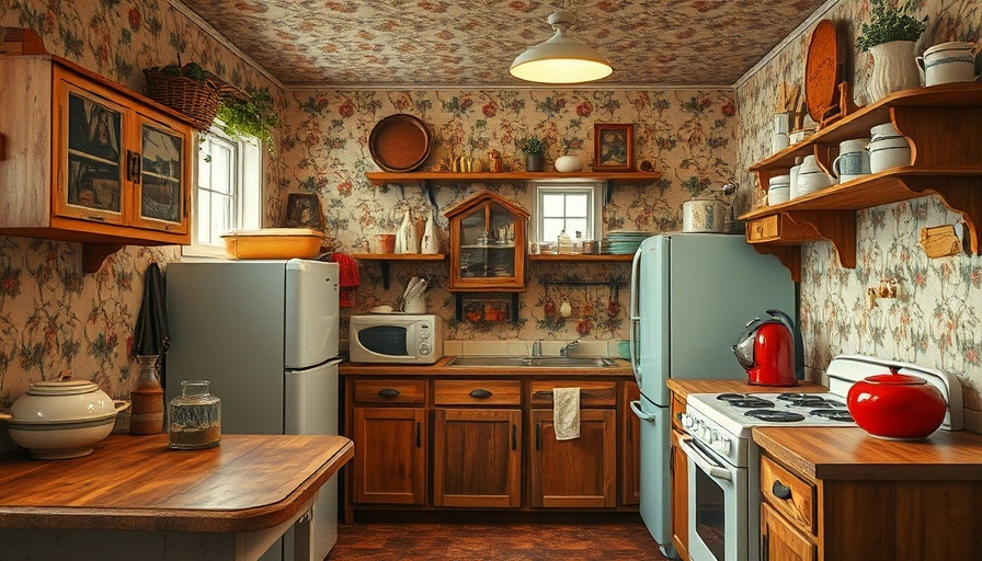 Charming retro kitchen with vintage decor; ideal for blogging tips.