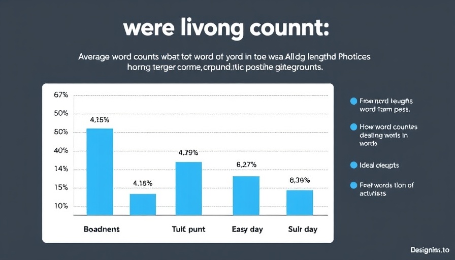 Bar chart showing average word count percentages for blog posts.