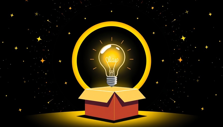 Ideas symbolized by a lightbulb in a box against a starry background.