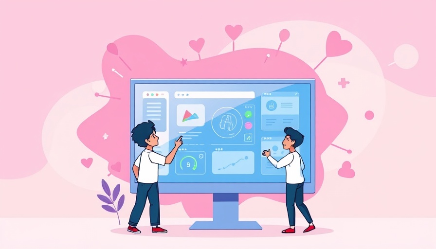 Illustration of figures using AI tools on a digital interface.