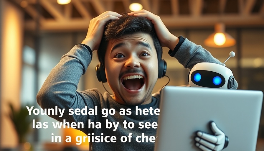 AI tools for blogging illustration with excited person and cartoon robot