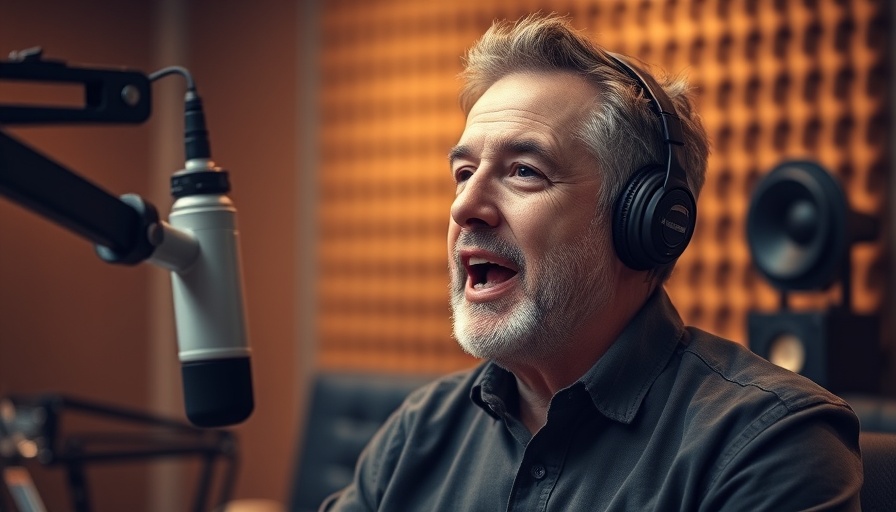 Podcast host discussing how to find consulting clients in studio.